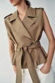 Belted Double Breasted Vest at Zara