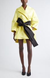 Belted Duchesse Satin Cocoon Wrap Coat at Nordstrom