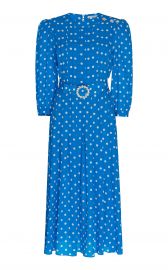 Belted Embellished Polka-Dot Silk Midi Dress at Moda Operandi