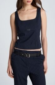 Belted Empire Waist Fitted Sleeveless Top at Nordstrom
