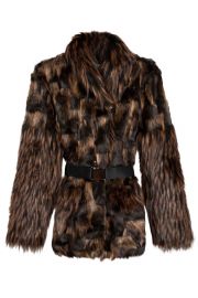 Belted Faux Fur Patrice Jacket by Rodejber at Bona Drag