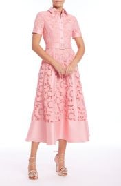 Belted Floral Lace & Mikado Cocktail Dress at Nordstrom