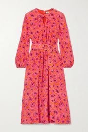 Belted Floral Print Midi Dress by Jason Wu at Net A Porter