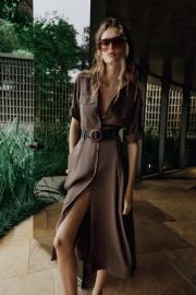 Belted Flowy Shirt Dress at Zara