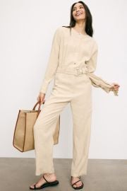 Belted Jumpsuit With Popper Placket by BOSS Rent the Runway at Rent the Runway