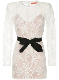 Belted Lace Mini Dress by Manning Cartell at Farfetch