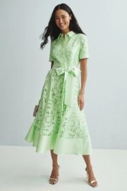 Belted Lace Shirt Dress by Badgley Mischka Rent the Runway at Rent the Runway