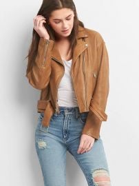 Belted Leather Jacket at Gap