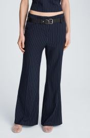 Belted Pinstripe Flare Leg Pants at Nordstrom Rack