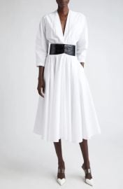 Belted Poplin Midi Dress at Nordstrom