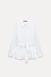 Belted Poplin Safari Shirt at Zara