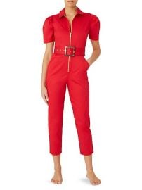 Belted Puff-Sleeve Jumpsuit at Saks Off 5th