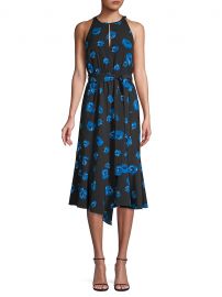 Belted Rose-Print Midi Dress by Derek Lam 10 Crosby at Saks Off 5th