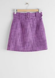 Belted Tweed Mini Skirt  at & Other Stories