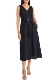 Belted V-Neck Midi Dress at Nordstrom
