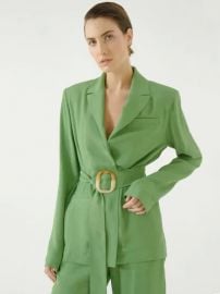 Belted Viscose Jacquard Blazer by Materiel at Luisaviaroma