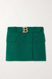 Belted Wool Mini Skirt by Balmain at Net a Porter