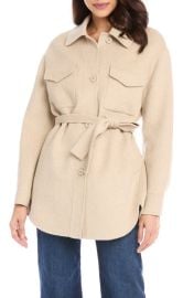 Belted Wool Shirt Jacket at Nordstrom