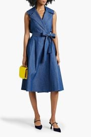 Belted Wrap Effect Denim Midi Dress at The Outnet