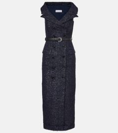 Belted bouclé midi dress at Mytheresa