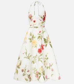Belted floral faille cocktail dress at Mytheresa