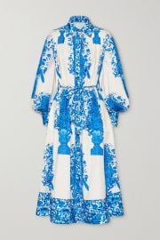 Belted printed cotton-poplin midi shirt dress at Net A Porter