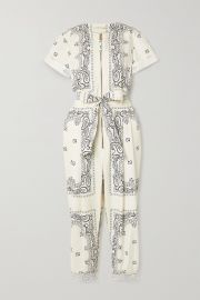 Belted printed cotton-voile jumpsuit at Net A Porter