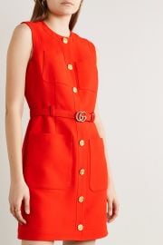 Belted silk and wool-blend cady mini dress at Net A Porter