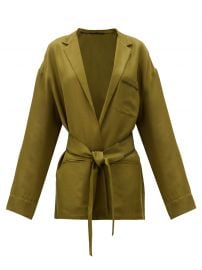 Belted-waist twill jacket at Matches