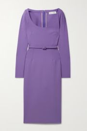 Belted wool-blend crepe dress at Net a Porter