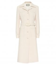 Belted wool coat at Mytheresa