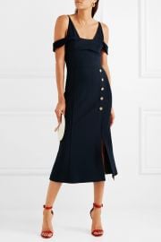 Beltran cold-shoulder crepe midi dress by Rebecca Vallance at Net A Porter