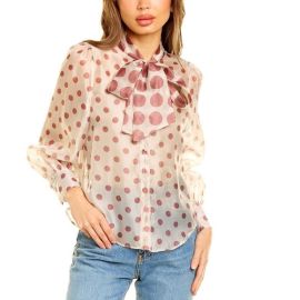 Beluah Polka Dot Tie Neck Top at Shop Simon