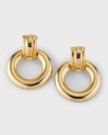 Ben Amun 24k Gold Electroplated Drop Hoop Earrings at Neiman Marcus