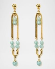Ben-Amun Bead Statement Earrings Green at Neiman Marcus