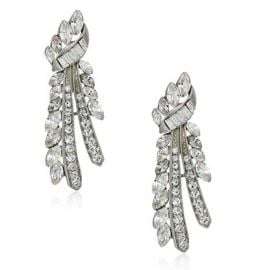 Ben-Amun Jewelry Deco Crystal Branch Post Earrings for Bridal Wedding Anniversary at Amazon