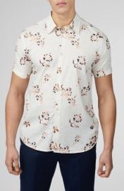 Ben Sherman Floral Short Sleeve Button-Up Shirt at Nordstrom