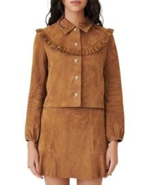 Bendrie Ruffled Suede Jacket at Bloomingdales