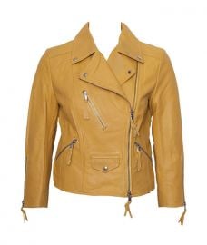 Benedetta Novi Yellow Cropped Leather Jacket at eBay