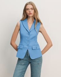 Benny Tailored Vest in Blue Jasper at Veronica Beard