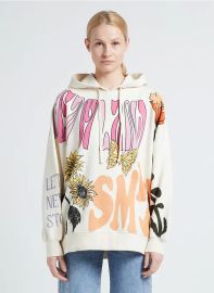 Berenice White Screen Print Hoodie at Berenice