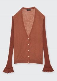 Beri Sheer Sleeve Cardigan by Theory at Bergdorf Goodman