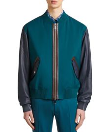 Berluti Mens Two-Tone Bomber Jacket at Neiman Marcus