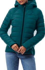 Bernardo Hooded Quilted Water Repellent Jacket in Frappe Size Large at Nordstrom