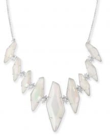 Berniece Collar Necklace In Iridescent White Banded Agate at Kendra Scott