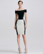 Bertha Collar Dress by Herve Leger at Neiman Marcus