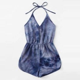 Bescita Womens Sleeveless Strappy Short Playsuits Tie-Dye Cami Belt Romper Jumpsuit at Walmart