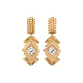 Bespoke Rope Diamond Earrings House Of Harlow at House Of Harlow