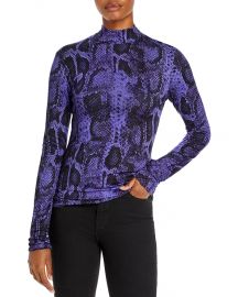 Beth Snake Print Mock Neck Top at Bloomingdales