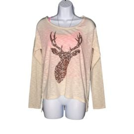 Bethany Mota Shirts amp Tops Bethany Mota Small Deer Sequenced Long Sleeved Top Poshmark at Poshmark